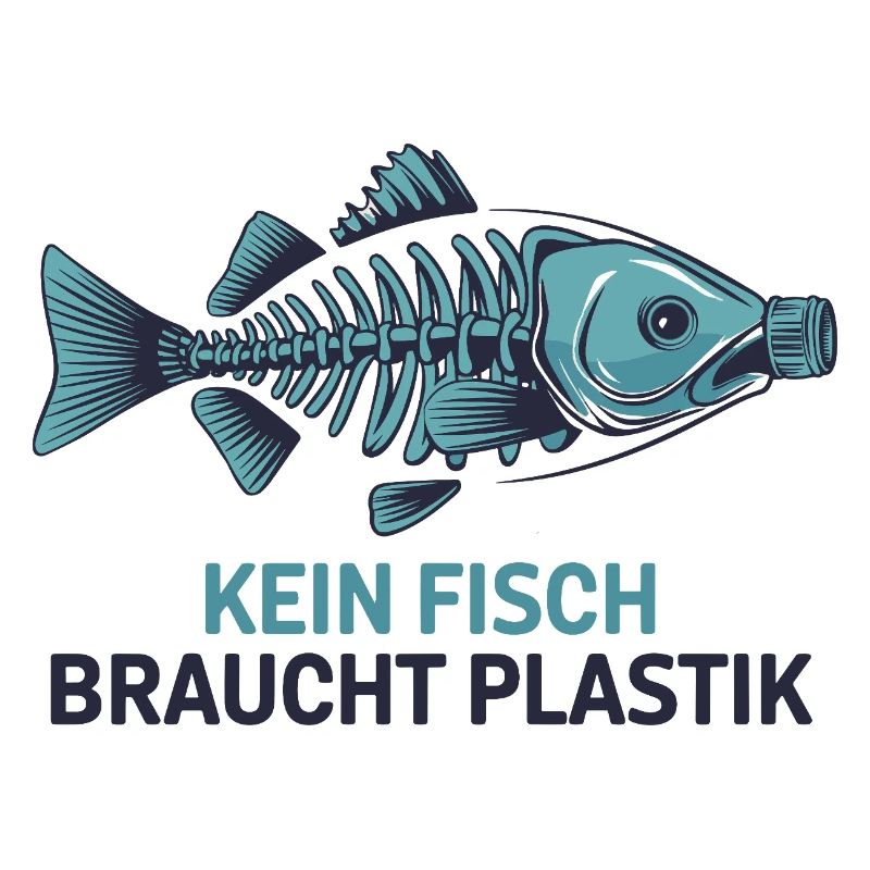 No fish needs plastic, environmental protection motif