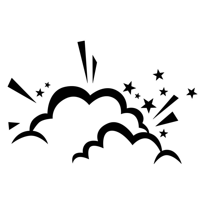 Comic cloud after explosion