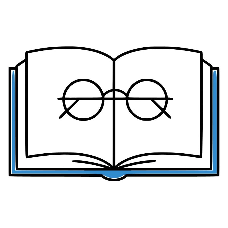Offenes Buch Brille Schule
