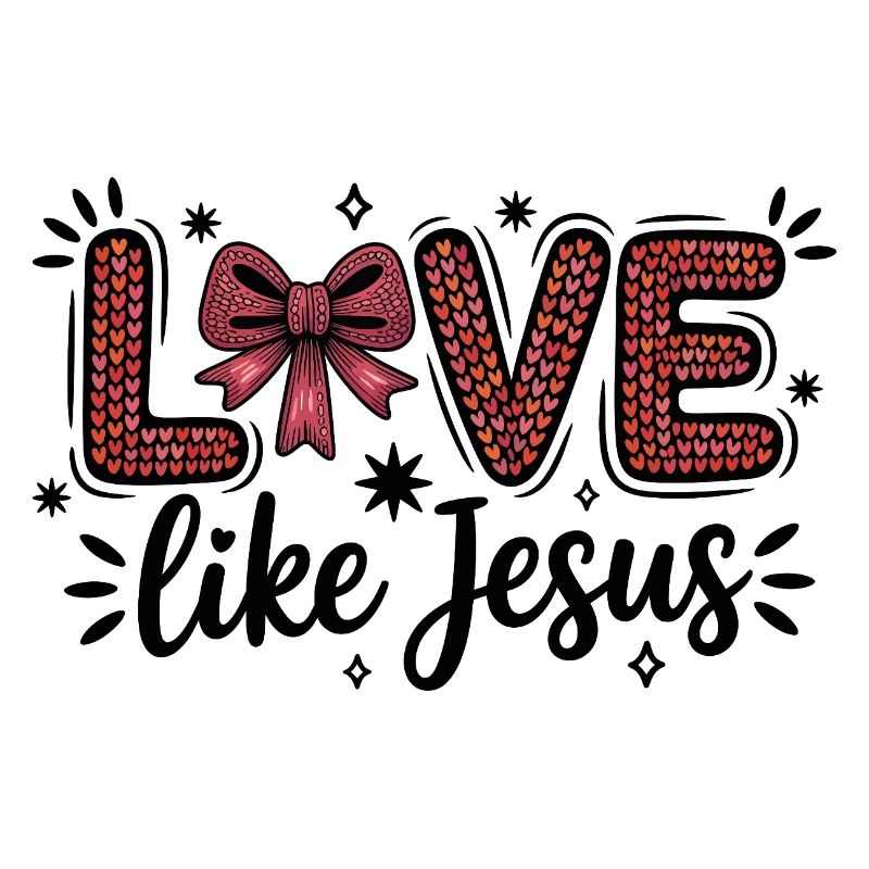 Love Like Jesus Heart Scripture Bow