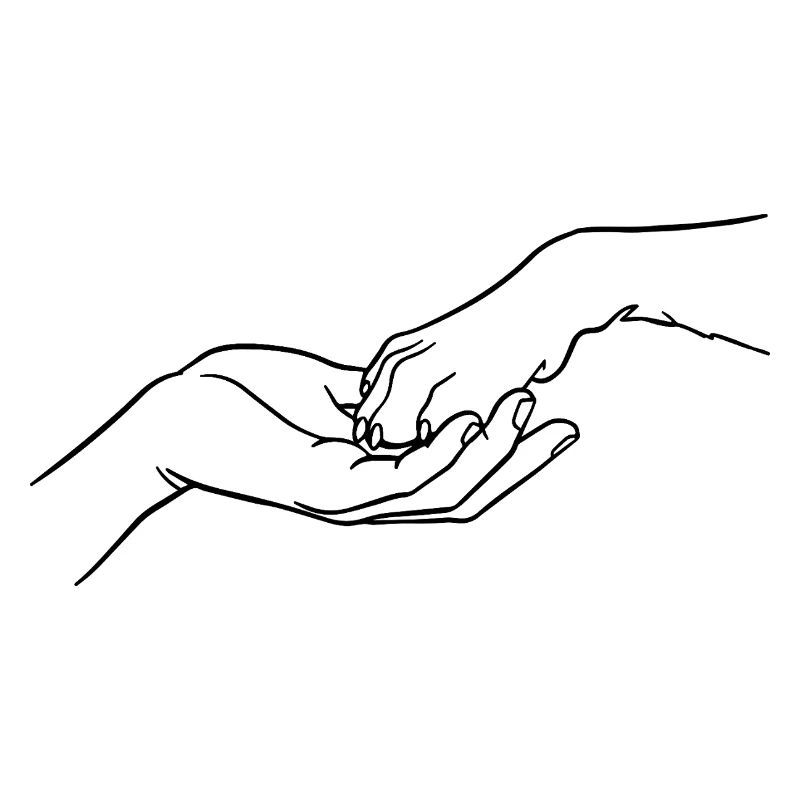 "Eternally connected" (paw in hand)