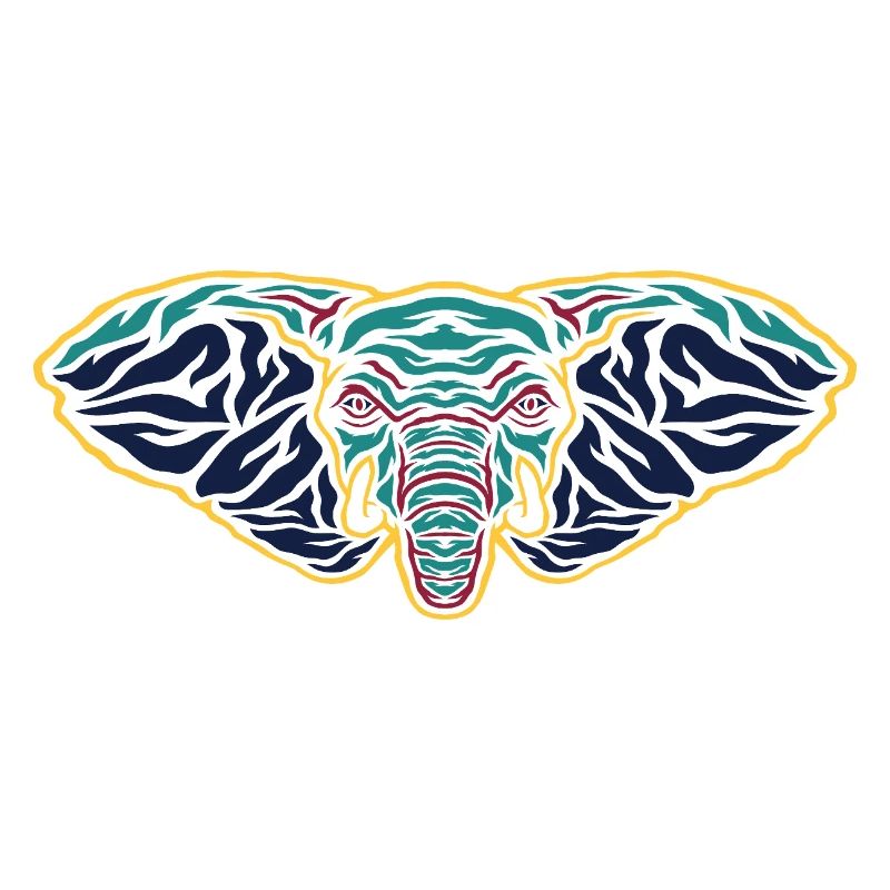 Psychedelic Elephant Head