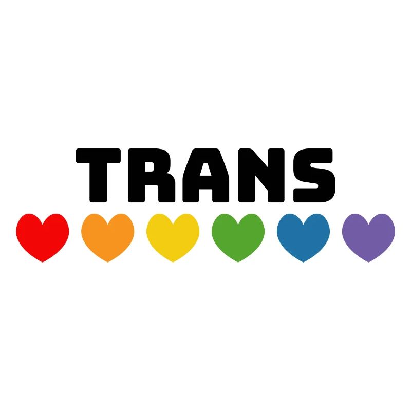Rainbow heart trans black