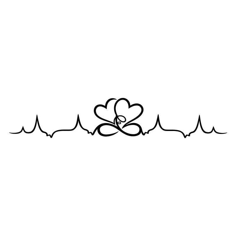 Herzschlag, zwei Herzen mit infinity