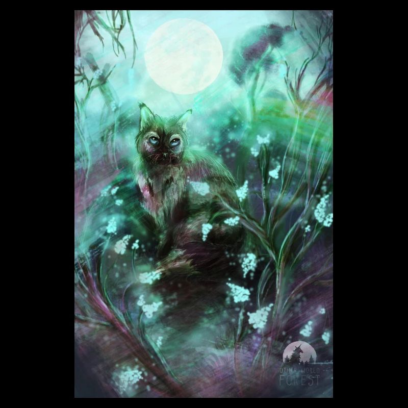 Forest cat in the magic forest