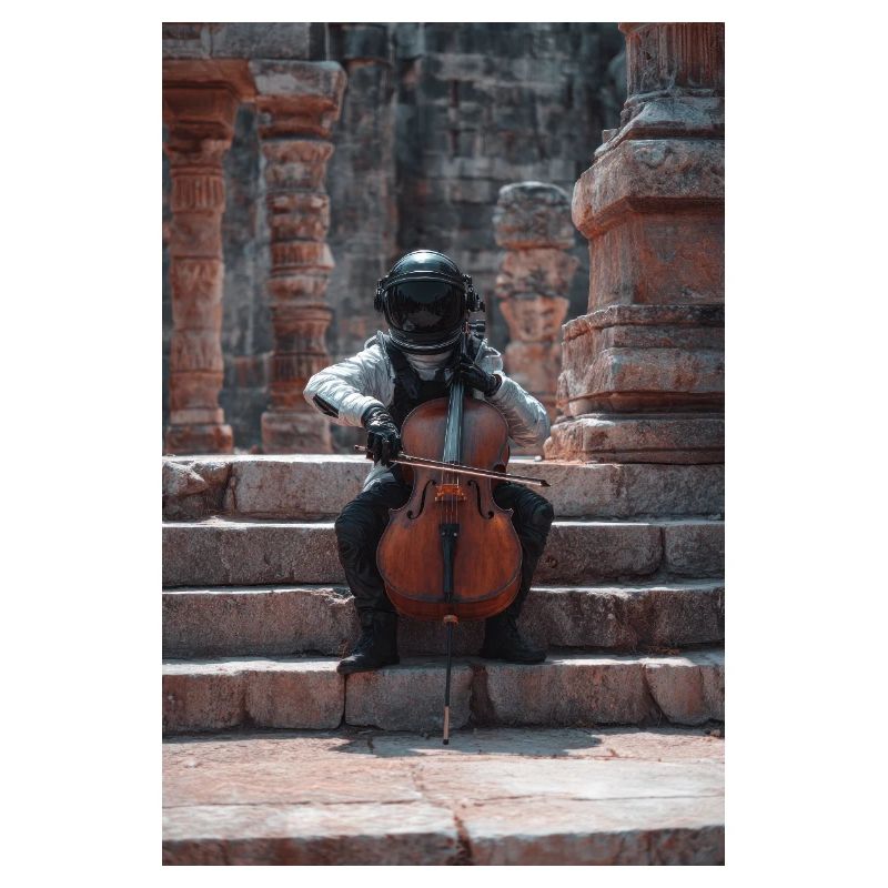 Cosmic Astronaut Playing Cello