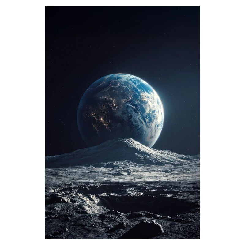 Lever de la Terre sur la Lune Gelée