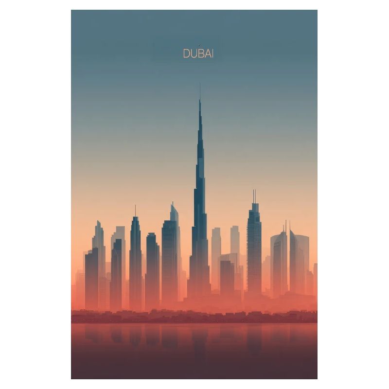 Dubai Skyline dans des teintes pastel