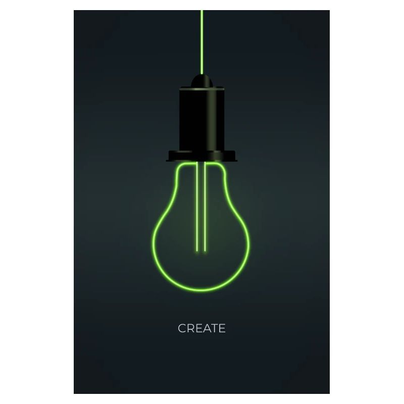 Create – Neon light bulb for creative minds