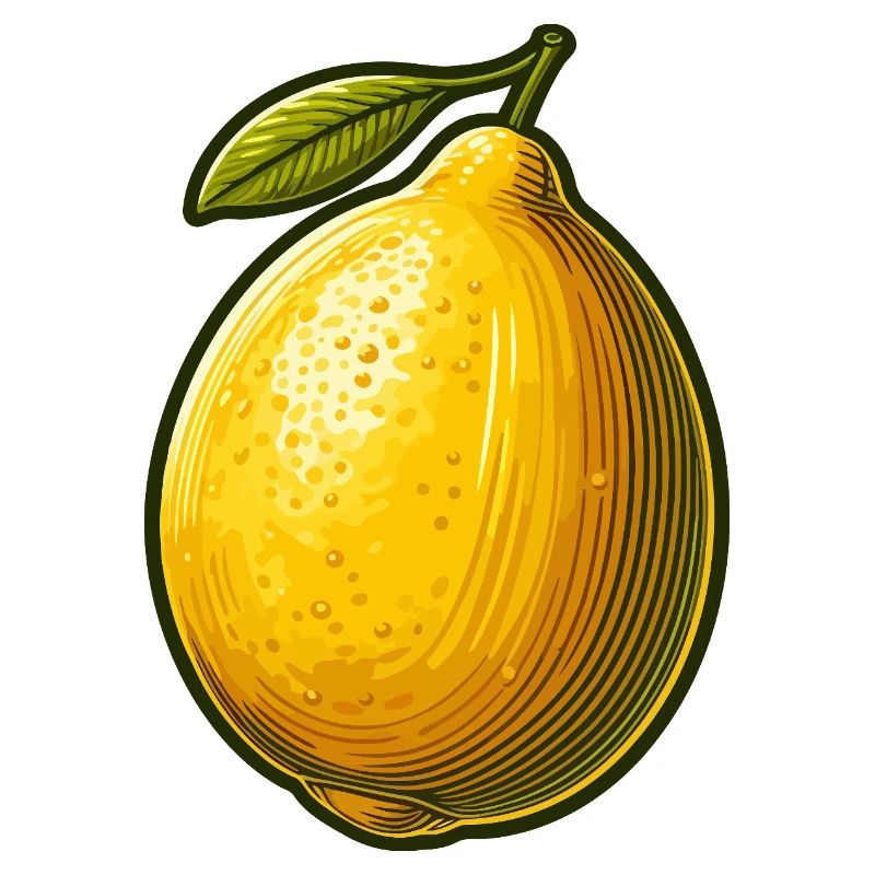 Vibrant retro graphic lemon