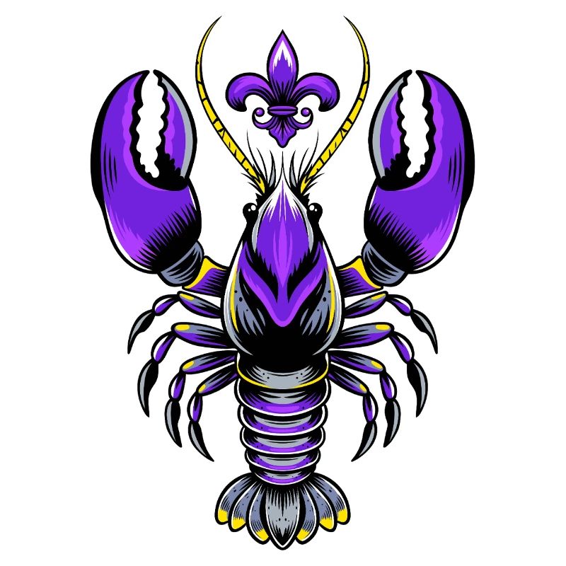 Mardi Gras Languste mit Fleur-de-Lis Design