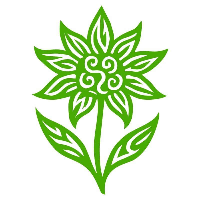 Creative flower with tribal pattern - color variable