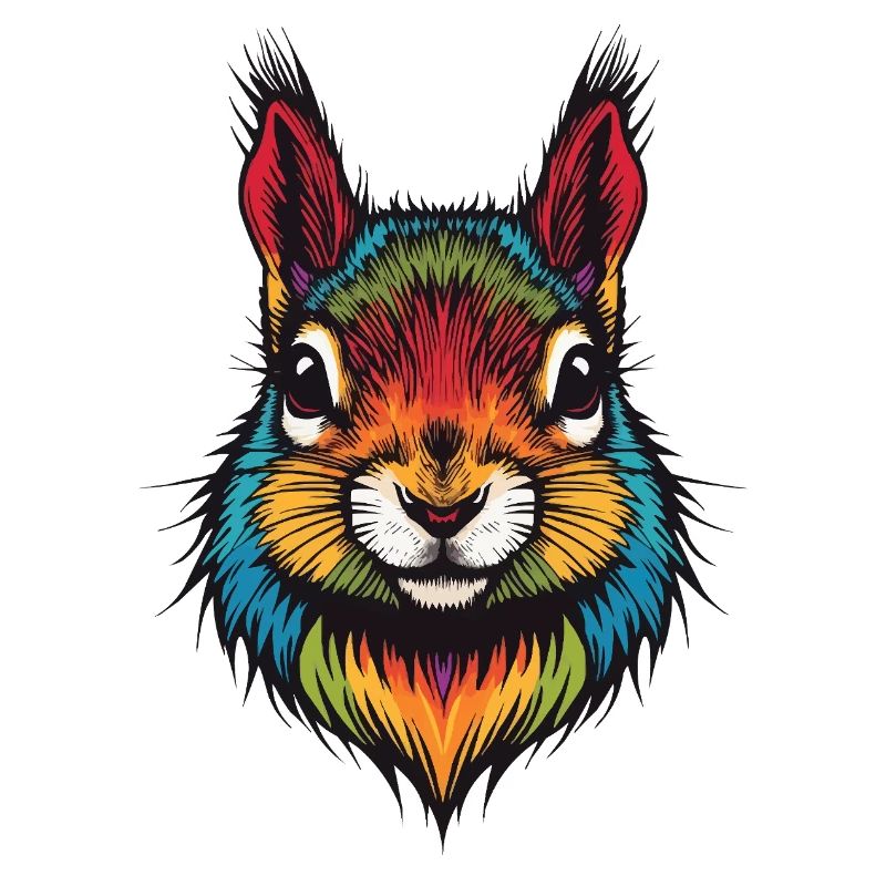 Buntes Eichhörnchen tierische Farbexplosion