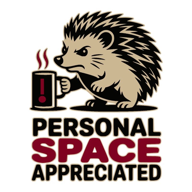 Grumpy Hedgehog Personal Space Introvert Coffee