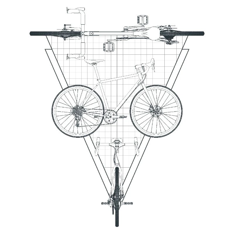 Geometric Bicycle Inside Triangle Emblem