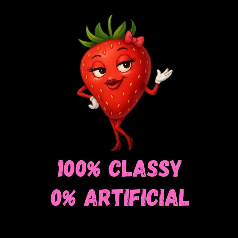 fraise diva élégant fruit dessin animé