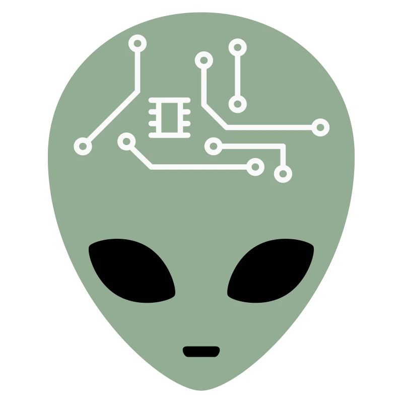 Alien Head avec circuits (trois couleurs)