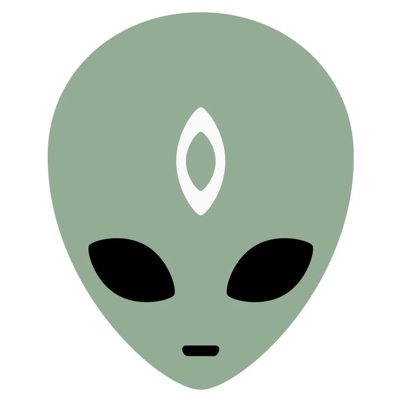 Alien Head Third Eye (drei Farben)