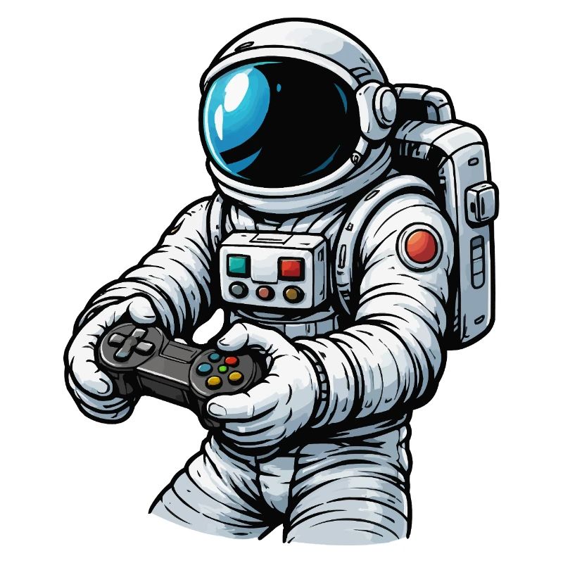 Astronaut with game controller