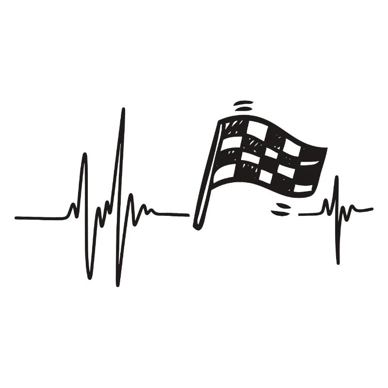 Course Automobile | Cœur Bat Drapeau à Damier