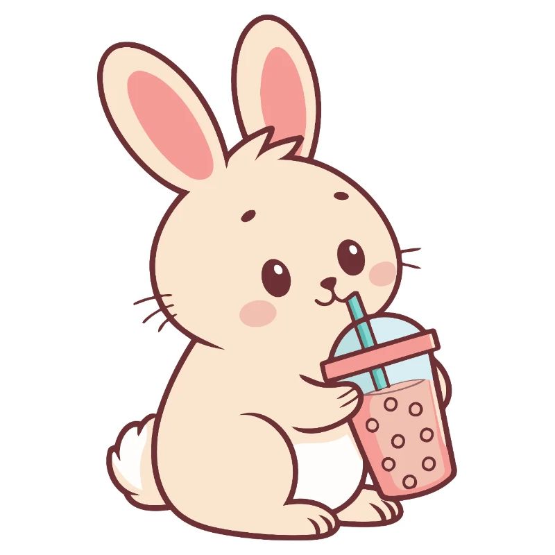 Pastel Bubble Tea Bunny