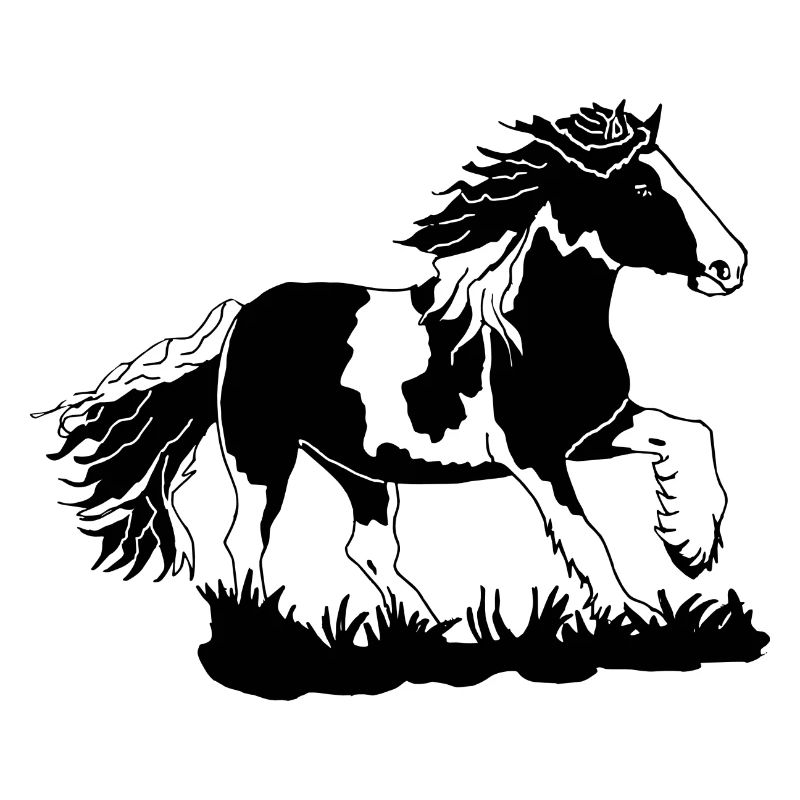 Noble Tinker galloping equestrian horses