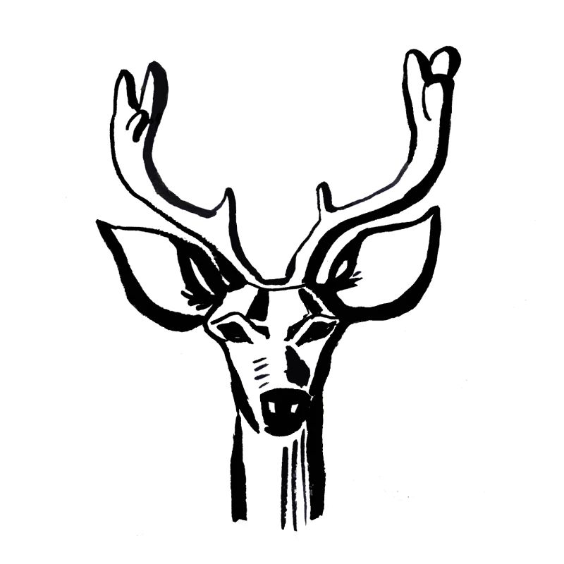 Deer Head Line Style