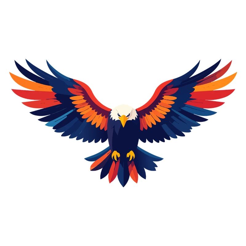 Motif coloré d’aigle volant Ailes déployées d’aigle