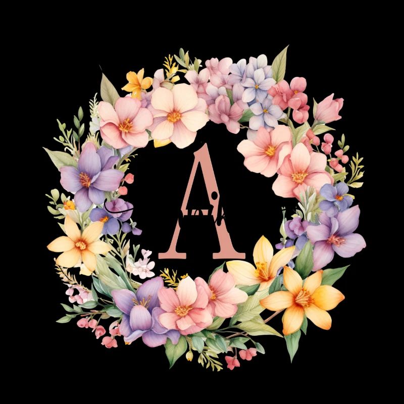 A| Monogramme | Nom | Annika | Aquarelle | Coloré