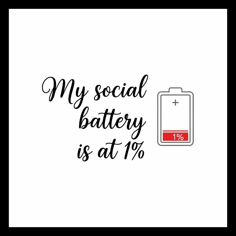 Social Battery à 1 pour cent Humour Tee