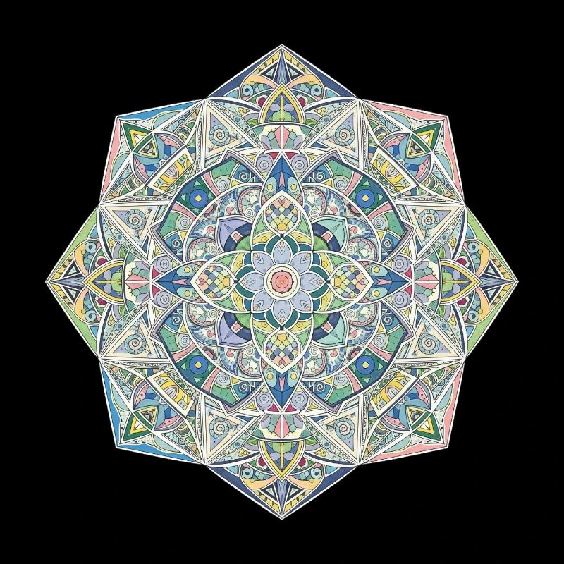 Geometric Mandala Pillow Design