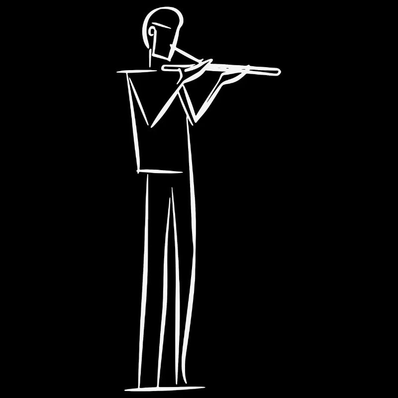 Flötist Line Art