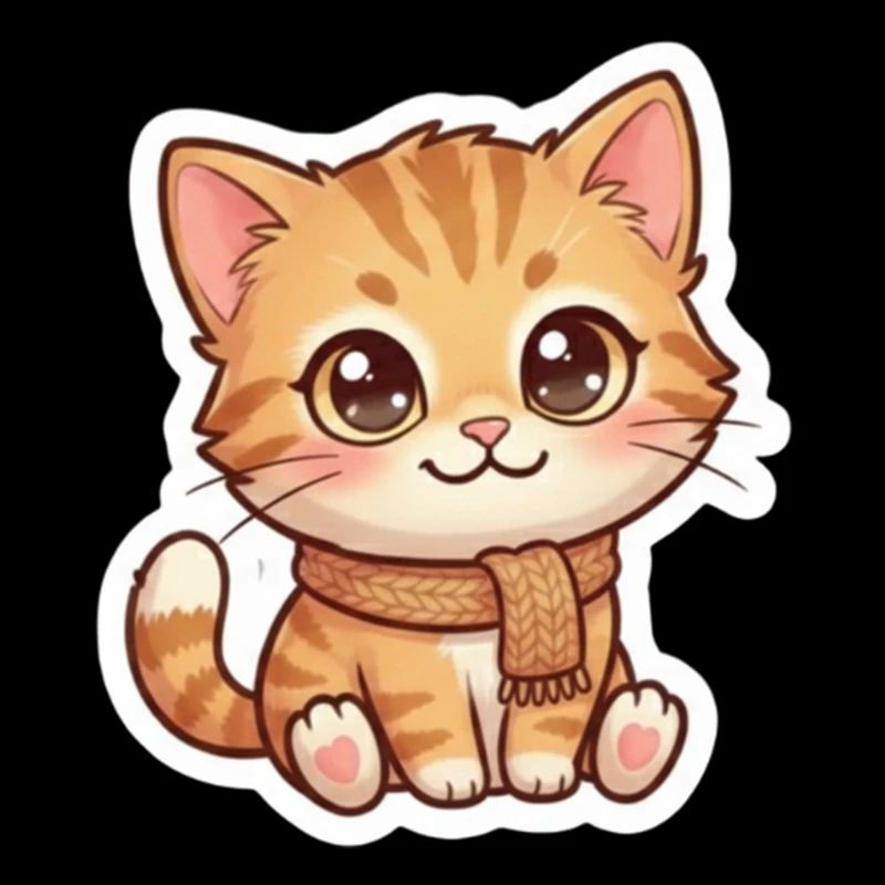 Chaton orange douillet en écharpe