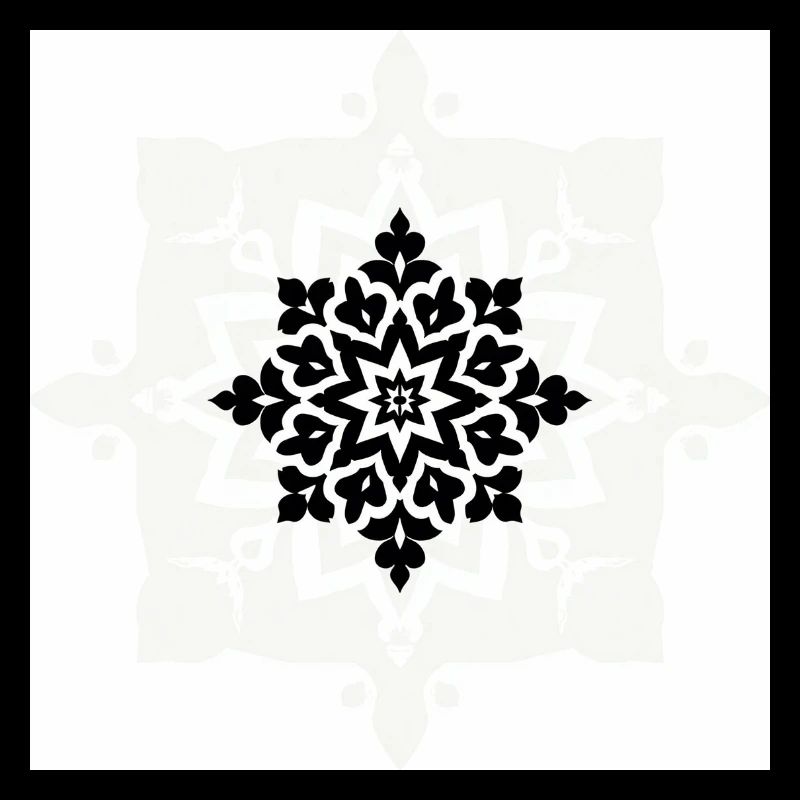 Motif complexe de mandala noir et blanc