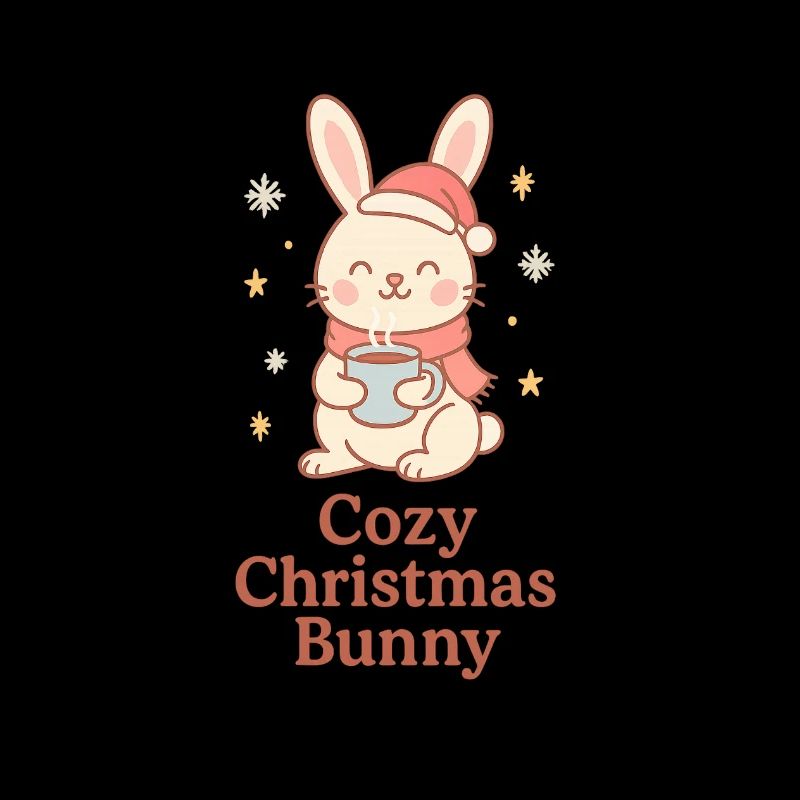 Lapin de Noël douillet avec thé