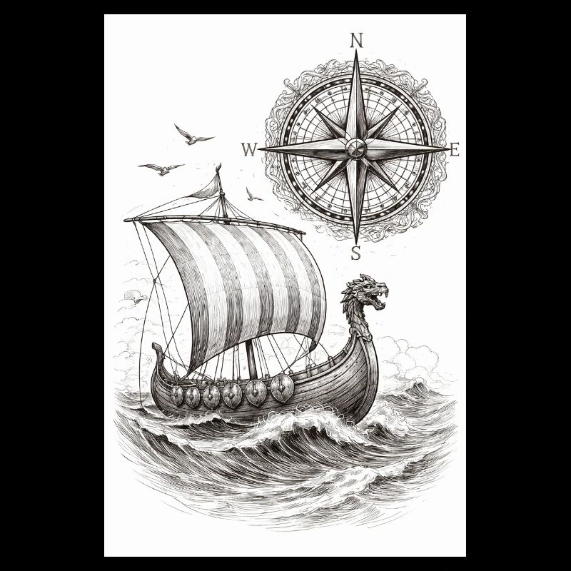 Compass Viking Sailing Ship