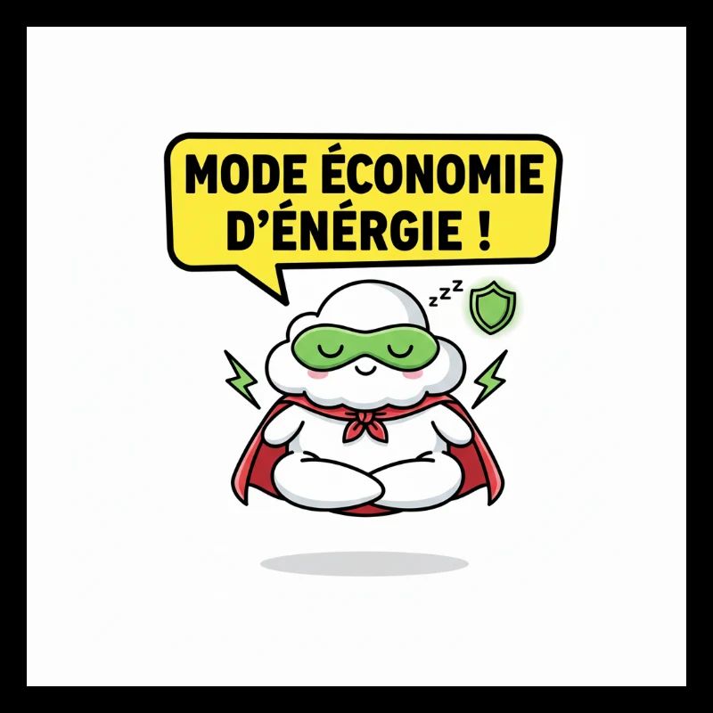 Superhero Cloud Saving Energy Mode