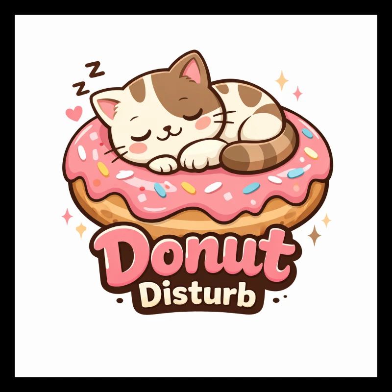 Donut Disturb – Cute Cat in Donut