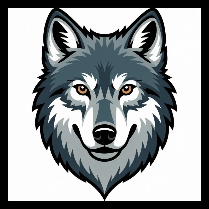 Wolfskopf – stilisierte Illustration