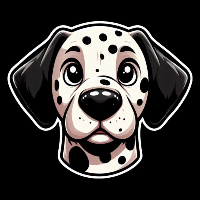 Comic Dalmatian Head Dog