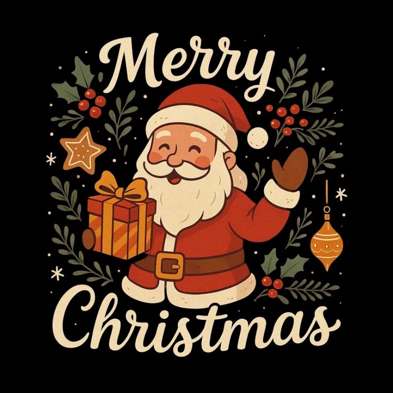 Frohe Weihnachtsmann-Geschenk-Illustration