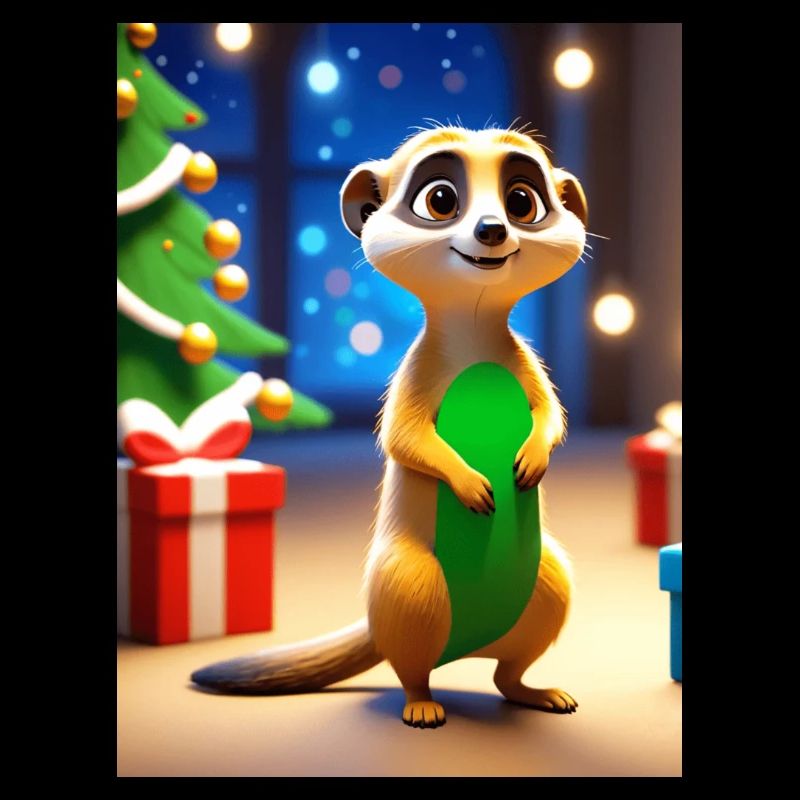 Cartoon Weihnachtsgrüsse Erdmännchen Geschenk