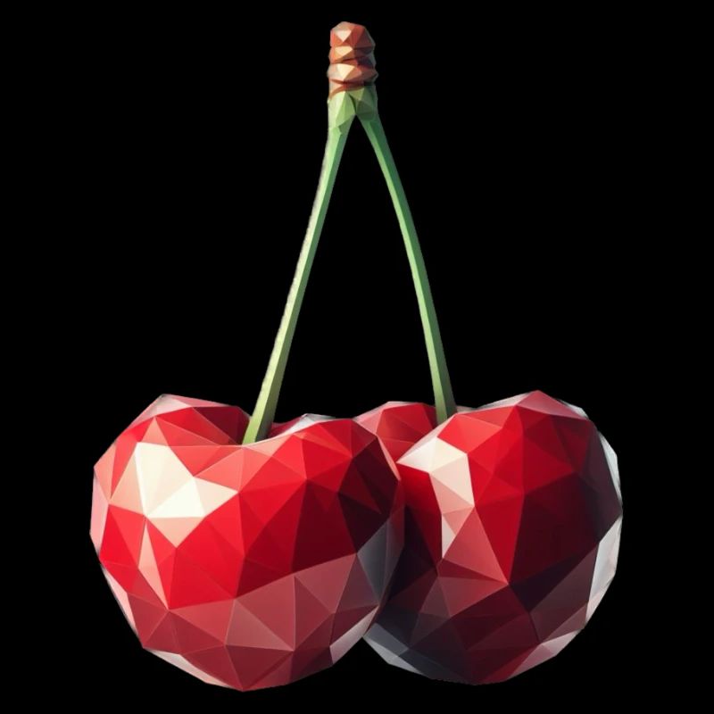 Cerises dans le style polygonal
