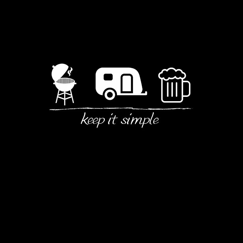 keep it simple, Camping, Wohnwagen, Grill, Bier,