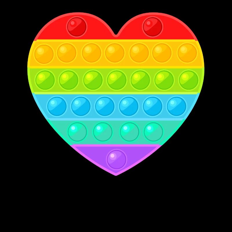 Pop It Popit Herz Bunt Regenbogen