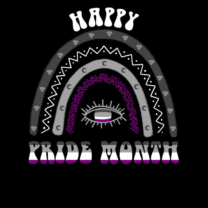 Boho Rainbow Happy Pride Month Asexual