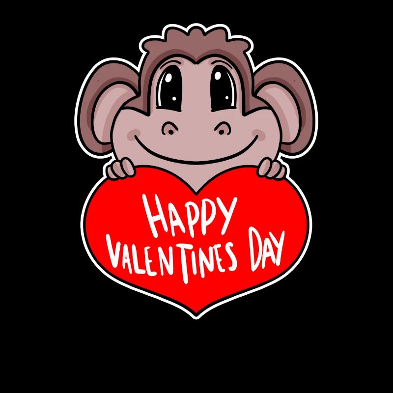 Valentinstag Herz Affe