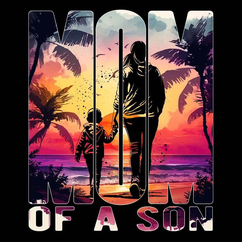 Mutter mit einem Sohn Muttertag Strand Mama Kind