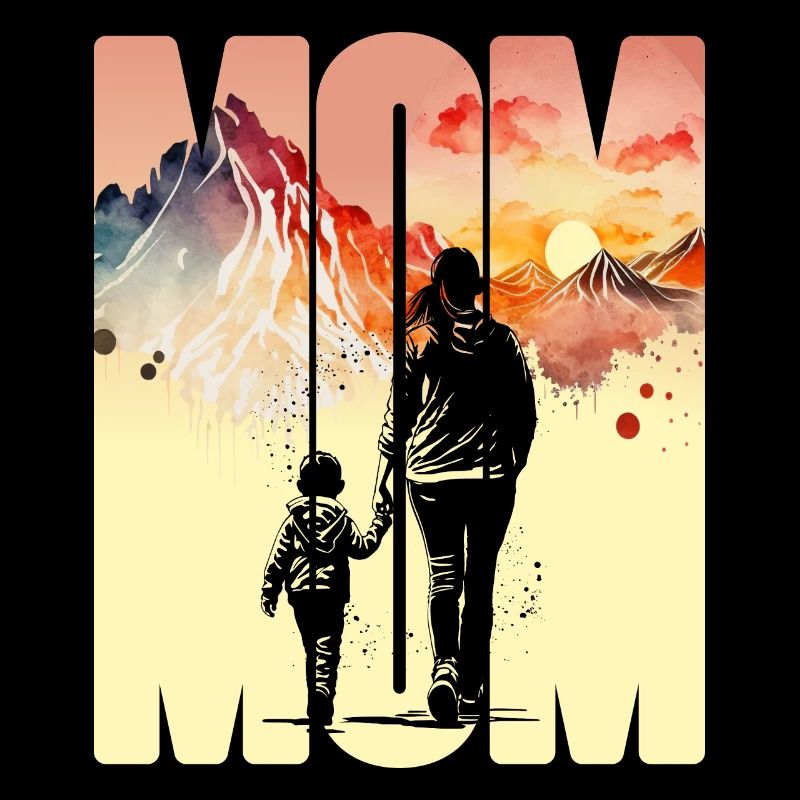 Mutter mit einem Jungen Muttertag Berge Mama Kind