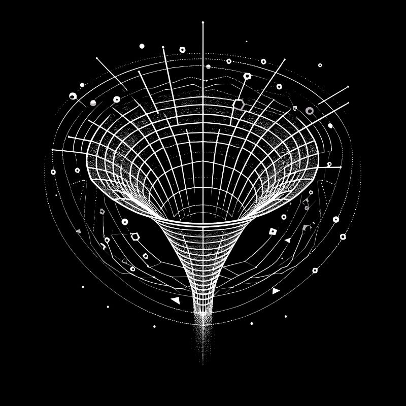 Entonnoir de trou noir dans l’espace
